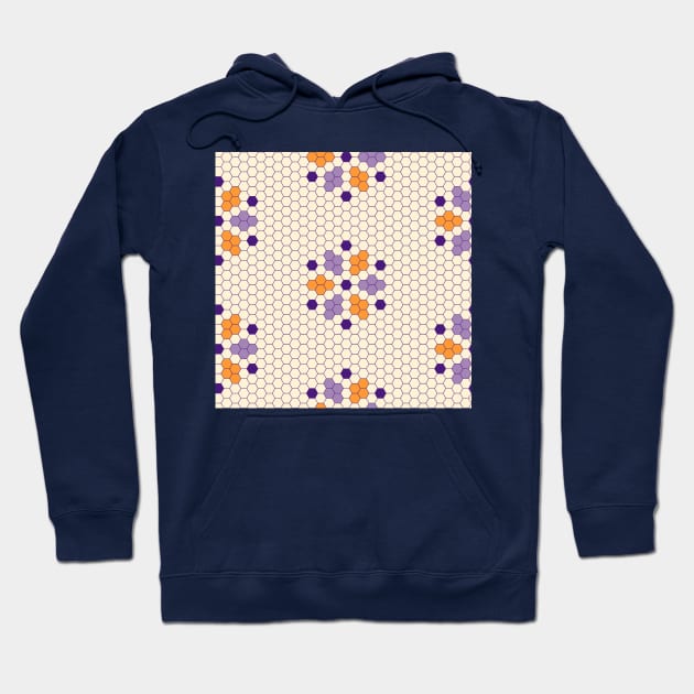 Purple Hexy Tiles Hoodie by Carolina Díaz